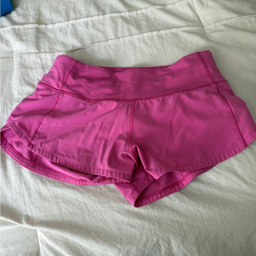 Lululemon Pink Speed Up Shorts LR 2.5” Size 0